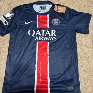 Nike Paris Saint-Germain soccer jersey Champions League patches